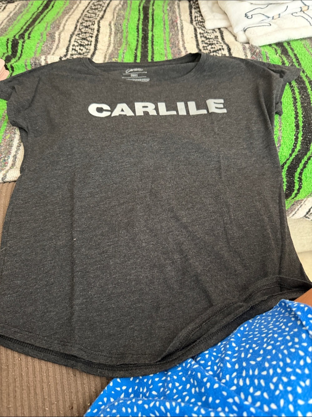 Carlisle Charcoal Tee with White Logo - Short Sleeve